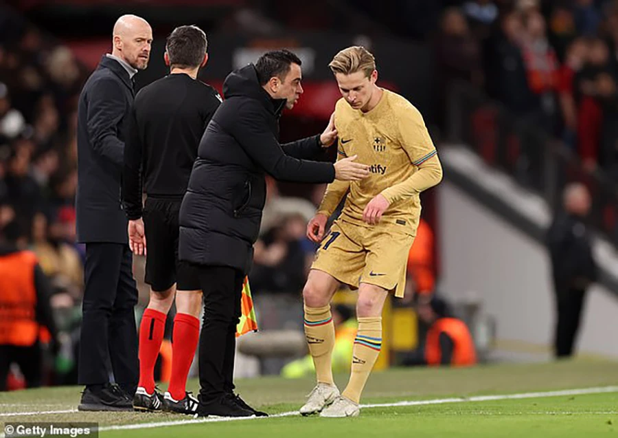 De Jong muốn ở lại Barcelona tiếp tục thi đấu dưới trướng Xavi mùa tới. ẢNH: GETTY