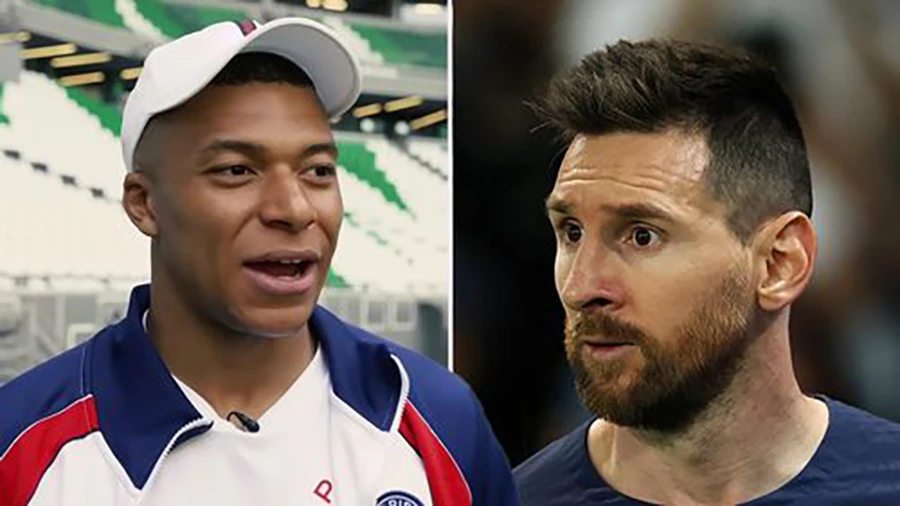 Mbappe bảo vệ Lionel Messi trước những chỉ trích. ẢNH: MIRROR