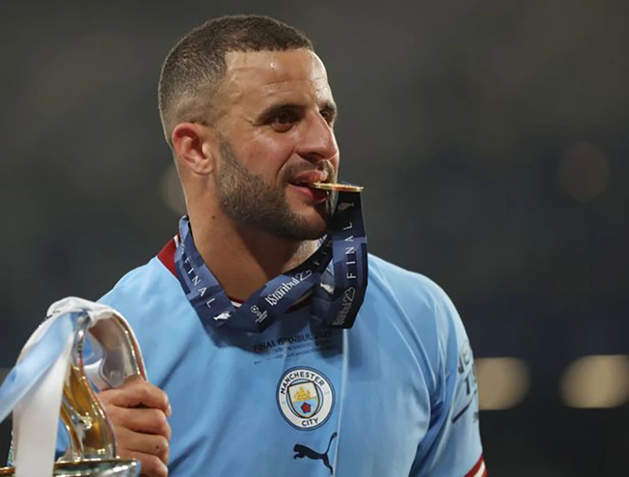 Kyle Walker trên đường rời Man City. ẢNH: GETTY
