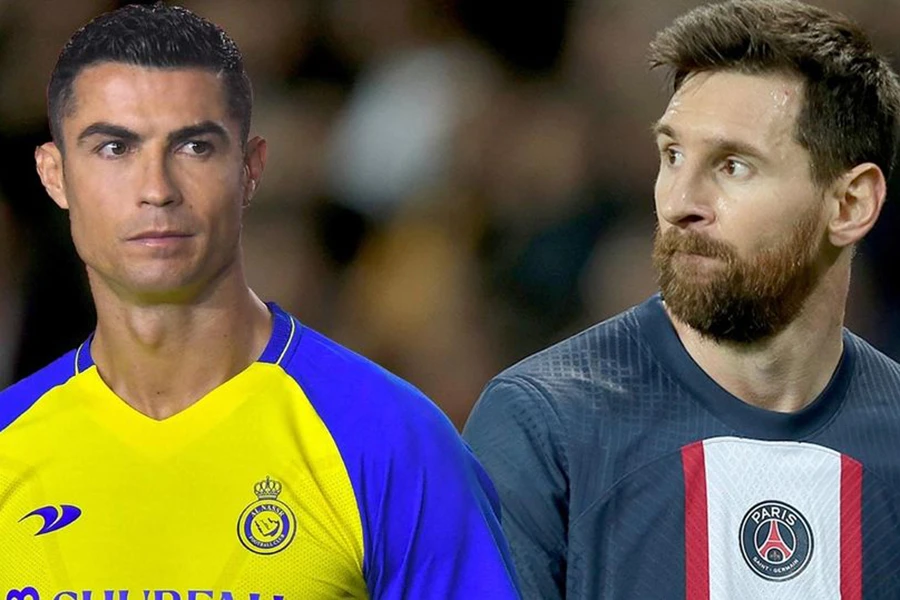 Ronaldo cùng Messi tạo nên cuộc cạnh tranh vĩ đại và thú vị nhất lịch sử bóng đá thế giới. ẢNH: MIRROR