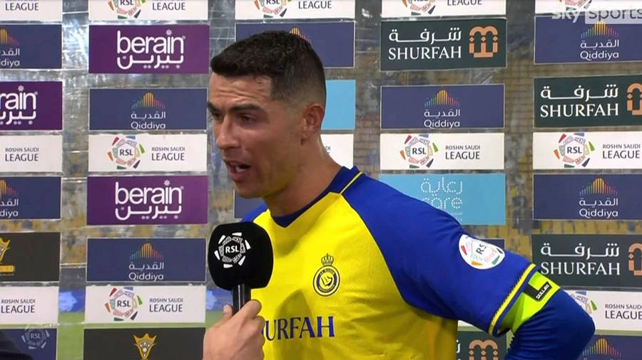 Cristiano Ronaldo cho rằng giải Saudi Arabia của anh hay hơn giải Mỹ. ẢNH: GETTY