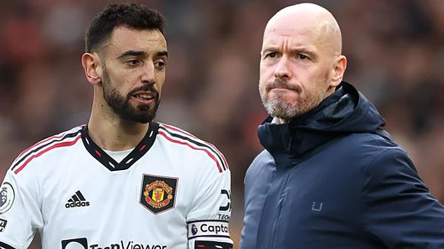 Ten Hag chọn Bruno Fernandes là tân đội trưởng MU. ẢNH: MIRROR