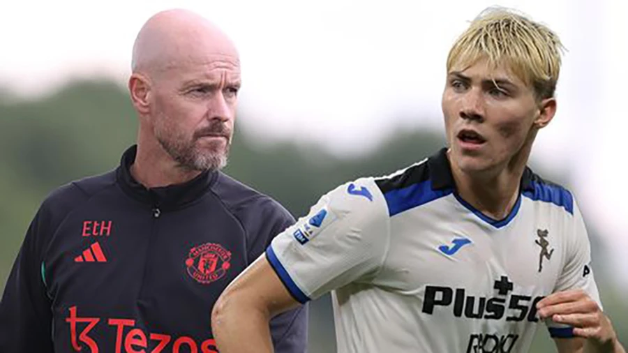 Ten Hag sắp có bản hợp đồng thứ ba trên thị trường chuyển nhượng mùa hè mang tên Rasmus Hojlund. ẢNH: MIRROR