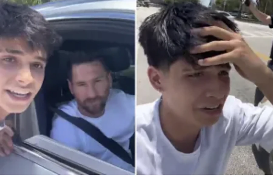 Hành động ấm áp của Messi khiến fan nhí ôm đầu không tin nổi. ẢNH: SUN SPORTS