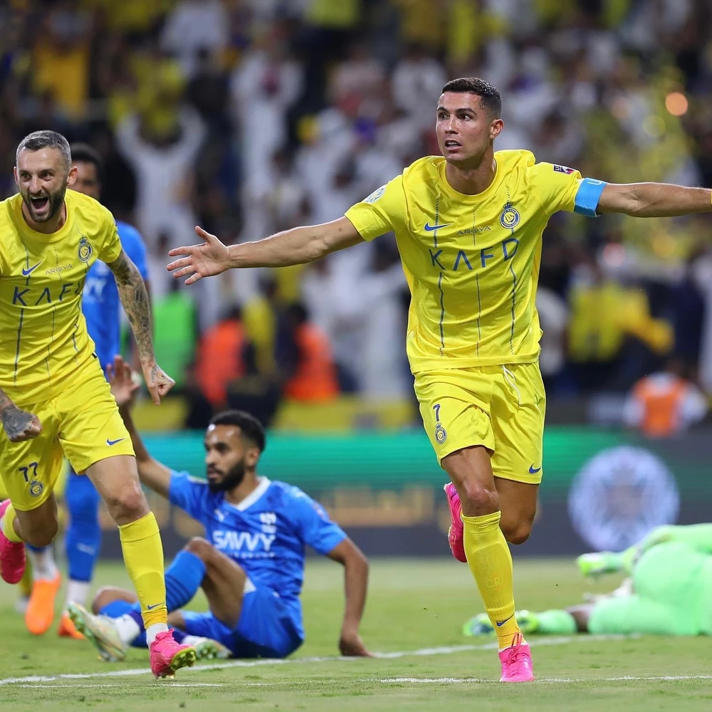 Ronaldo ghi 2 bàn thắng giúp AL Nassr ngược dòng đầy ngoạn mục. ẢNH: INSTAGRAM RONALDO
