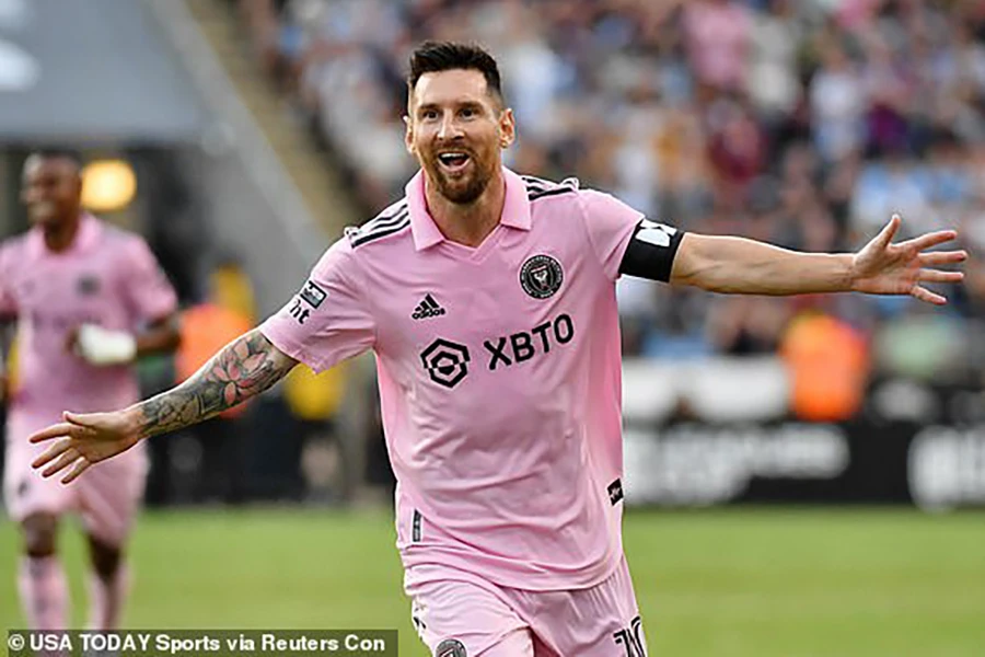 Đội trưởng Lionel Messi tiếp tục tỏa sáng ghi bàn giúp Inter Miami vào chung kết Leagues Cup. ẢNH: REUTERS, GETTY