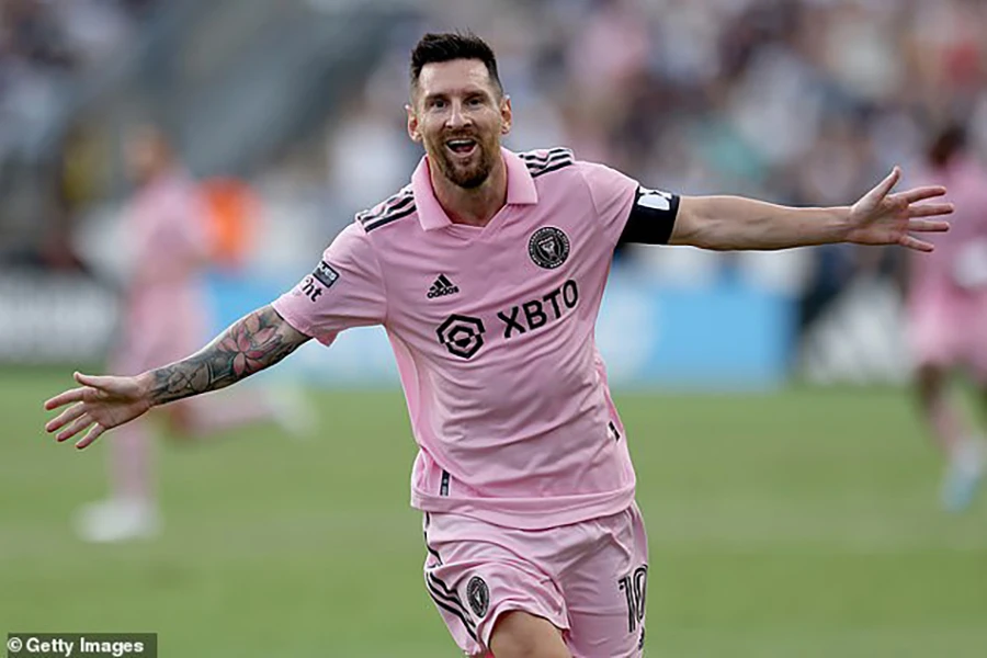 Lionel Messi ghi 9 bàn sau 6 trận chơi cho Inter Miami với tư cách đội trưởng đội bóng. ẢNH: GETTY