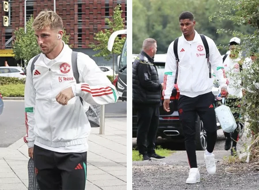 Bộ đôi người Anh Mason Mount và Marcus Rashford. ẢNH: MIRROR