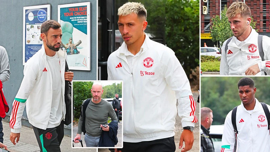 Các cầu thủ MU hành quân đến London gặp Tottenham. ẢNH: MIRROR