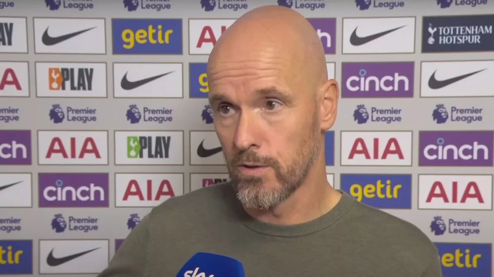 Ten Hag cho rằng việc MU bị từ chối penalty đã thay đổi cục diện trận đấu. ẢNH: SKY SPORTS