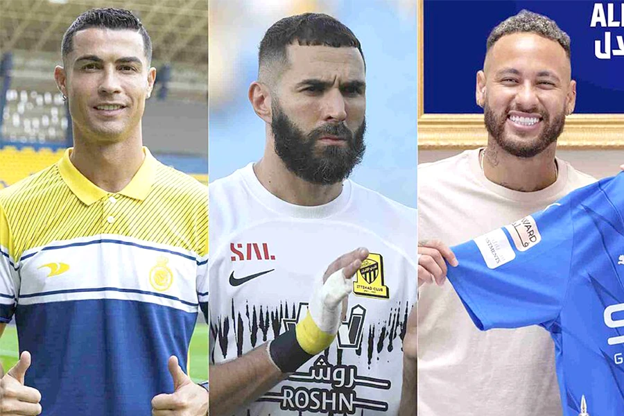 Ronaldo, Benzema và Neymar sẽ có mặt tại Iran, Ấn Độ, Iraq ở AFC Champions League. Ảnh: GETTY IMAGES
