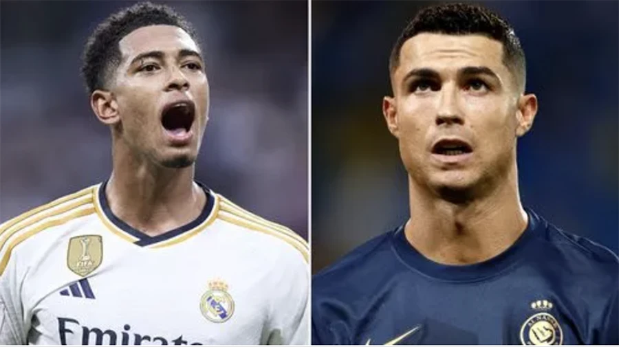 Jude Bellingham được HLV Carlo Ancelotti so sánh với Karim Benzema chứ không phải Cristiano Ronaldo. ẢNH: MIRROR