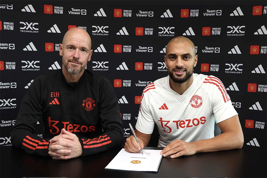 HLV Erik Ten Hag kỳ vọng rất lớn vào Amrabat. ẢNH: MAN UTD