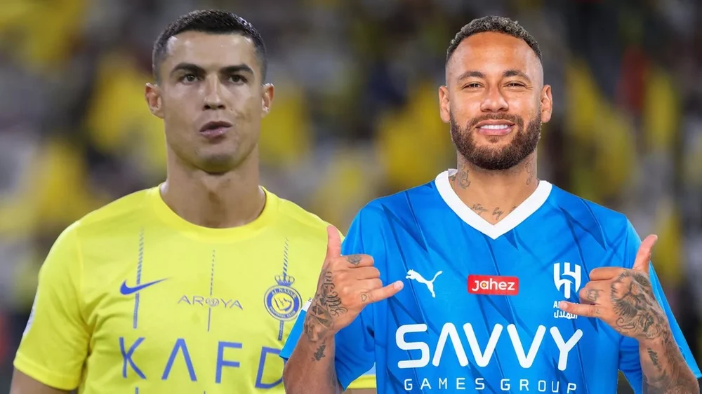 Neymar theo chân Cristiano Ronaldo gia nhập Super Pro League. ẢNH: MIRROR