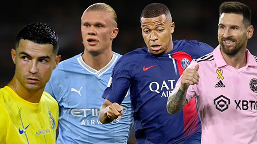 Haaland ngưỡng mộ những gì Messi và Ronaldo làm được trong sự nghiệp và anh không coi Mbappe là đối thủ. ẢNH: MIRROR