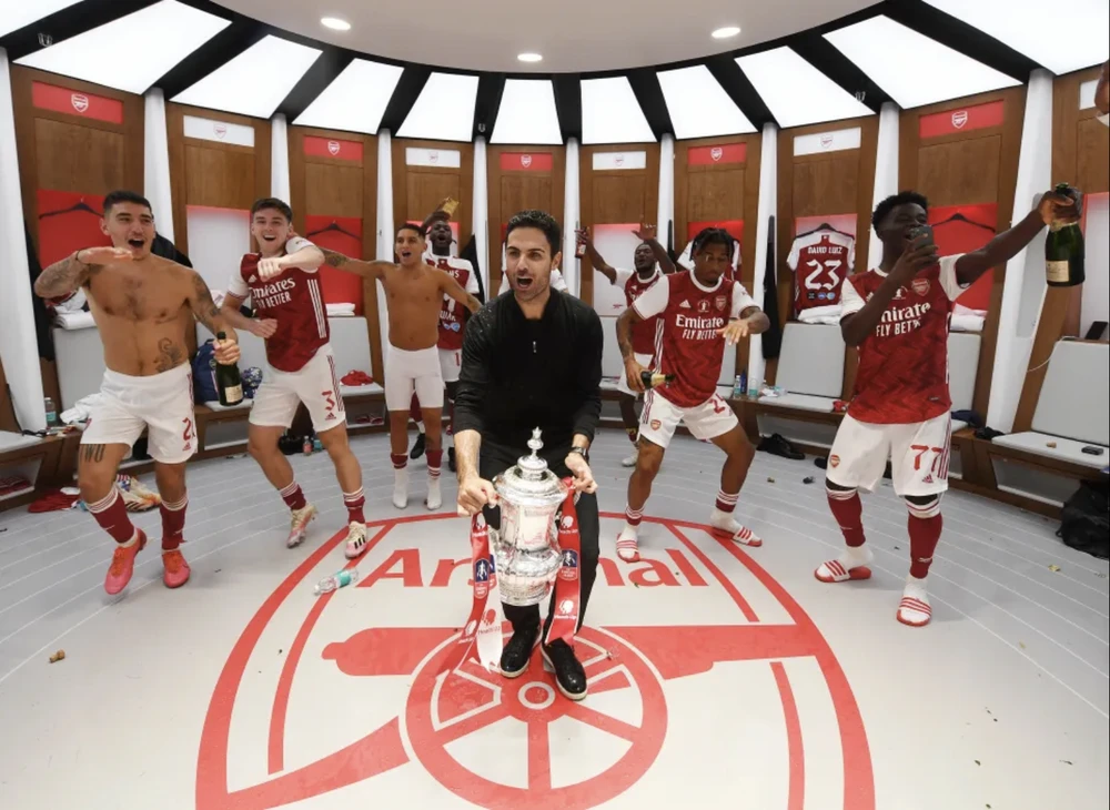 Arteta vô địch FA Cup với tư cách HLV trưởng Arsenal. ẢNH: GETTY