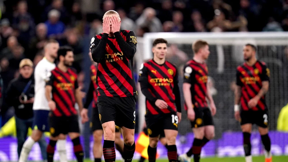 Man City toàn thua trong 5 lần làm khách trước Tottenham và không ghi được bàn nào. ẢNH: GETTY