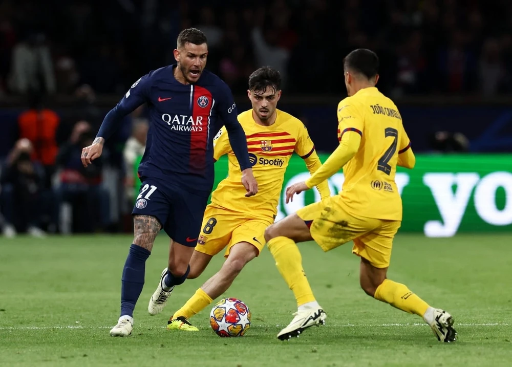 Chơi nhỉnh hơn Barcelona nhưng PSG lại biết tận dụng các cơ hội tạo ra. Ảnh: Reuters