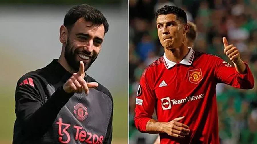 Bruno Fernandes cân bằng kỷ lục của Ronaldo,RONALDO,BRUNO FERNANDES