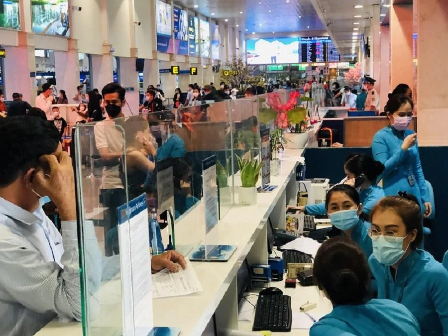 Nhiều đường bay nội địa có tỉ lệ đặt chỗ lên 90% dịp cao điểm Tết Nguyên đán 2023. Ảnh: VNA