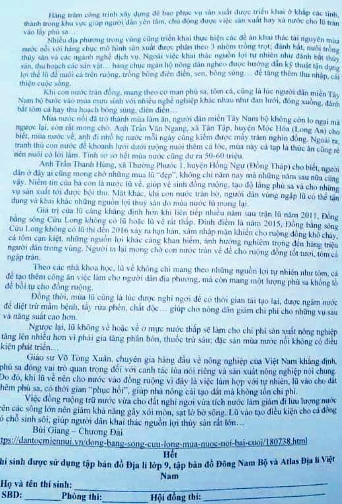 Đề thi học sinh giỏi môn Địa lí khiến giáo viên bất ngờ ảnh 2