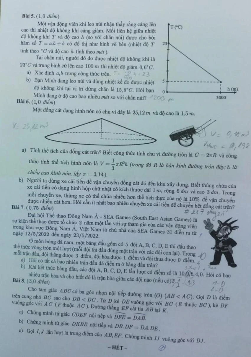 Đề thi môn Toán, kỳ thi tuyển sinh vào lớp 10 tại TP.HCM.