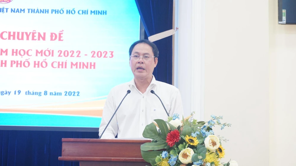 Ông Nguyễn Thành Trung, Phó Chủ tịch Thường trực Uỷ ban MTTQ VN TP.HCM phát biểu tại hội nghị. Ảnh: NQ.