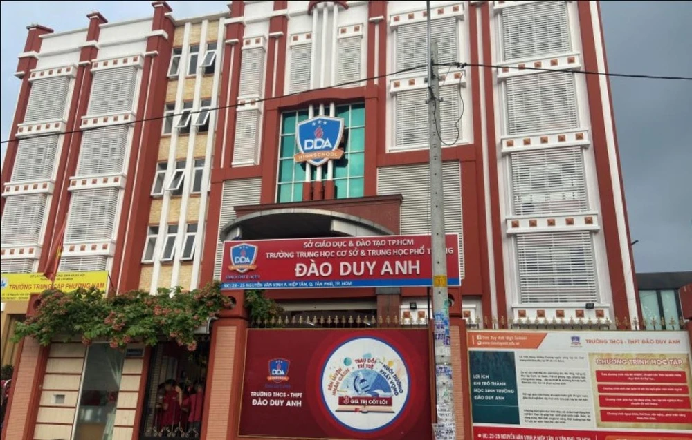 Trường THCS - THPT Đào Duy Anh. Ảnh: Website trường Trường THCS - THPT Đào Duy Anh. Ảnh: Website trường