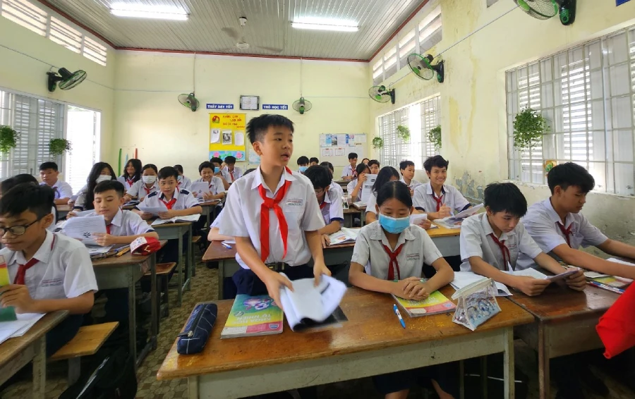 Tiết học khoa học tự nhiên của học sinh Trường THCS Trần Quang Khải, quận 12. Ảnh: NGUYỄN QUYÊN