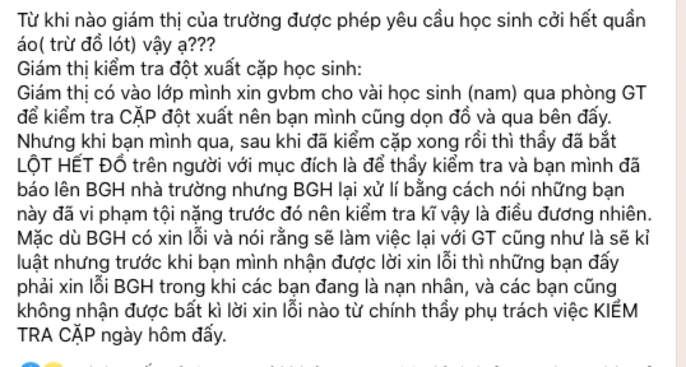 Thông tin sự việc được chia sẻ trên mạng xã hội. Ảnh: CHỤP MÀN HÌNH