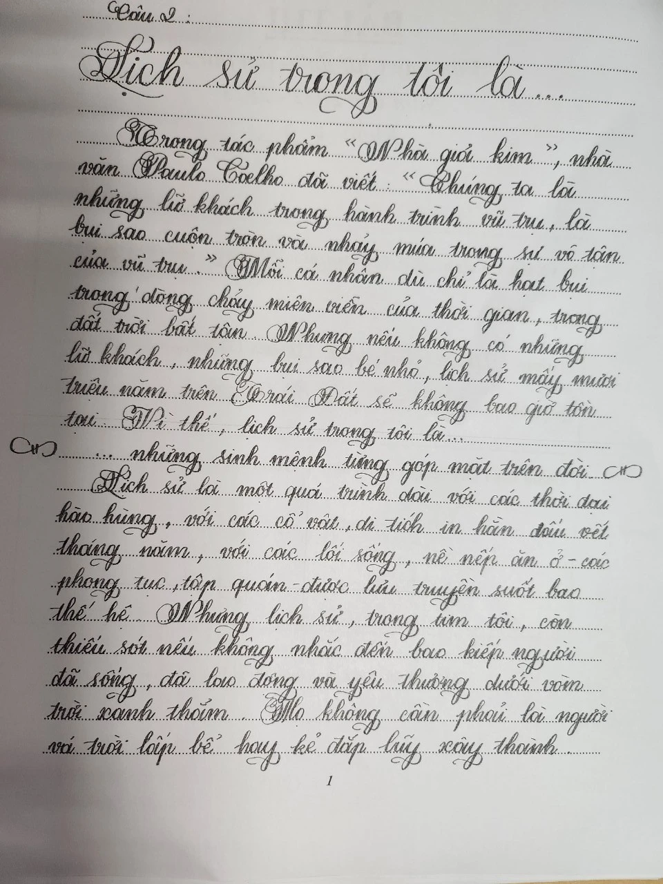 Bài thi của Lê Nguyễn Thuỳ Dương.