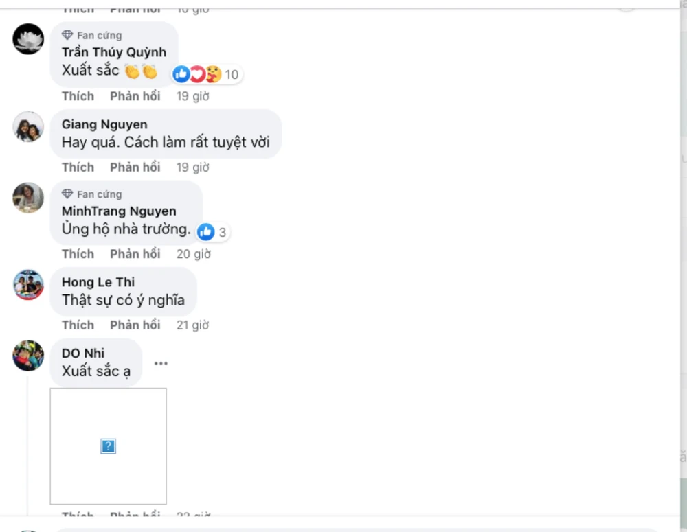 Nhiều học sinh thích thú trước hình thức xử phạt học sinh của Trường THPT Bùi Thị Xuân, quận 1. Ảnh: CHỤP MÀN HÌNH