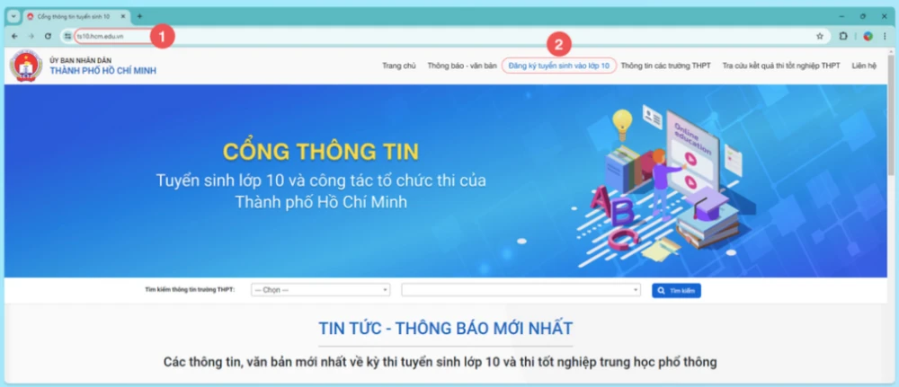 đăng ký tuyển sinh vào lớp 10