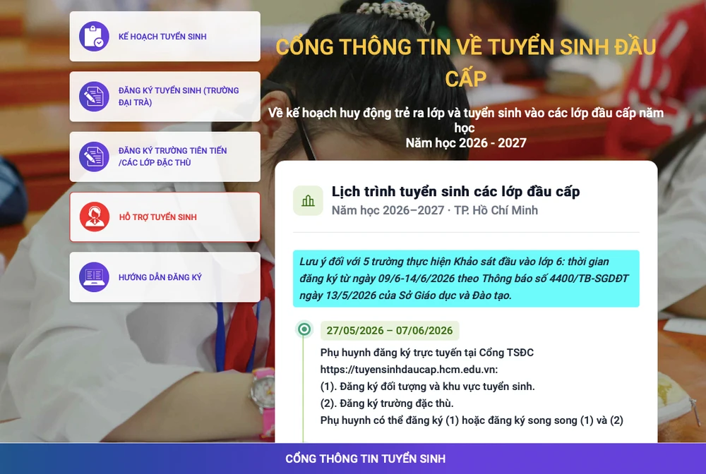 tuyển sinh đầu cấp