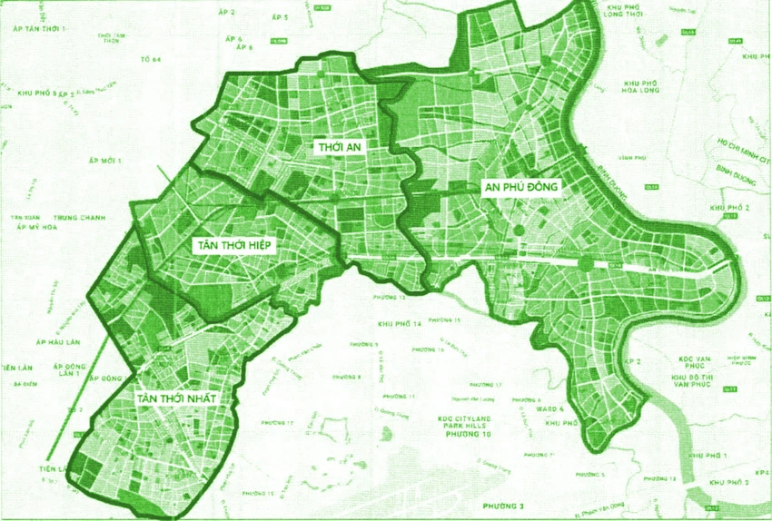 Quận 12 đề xuất có 4 phường mới là Tân Thới Nhất, Tân Thới Hiệp, Thới An, An Phú Đông