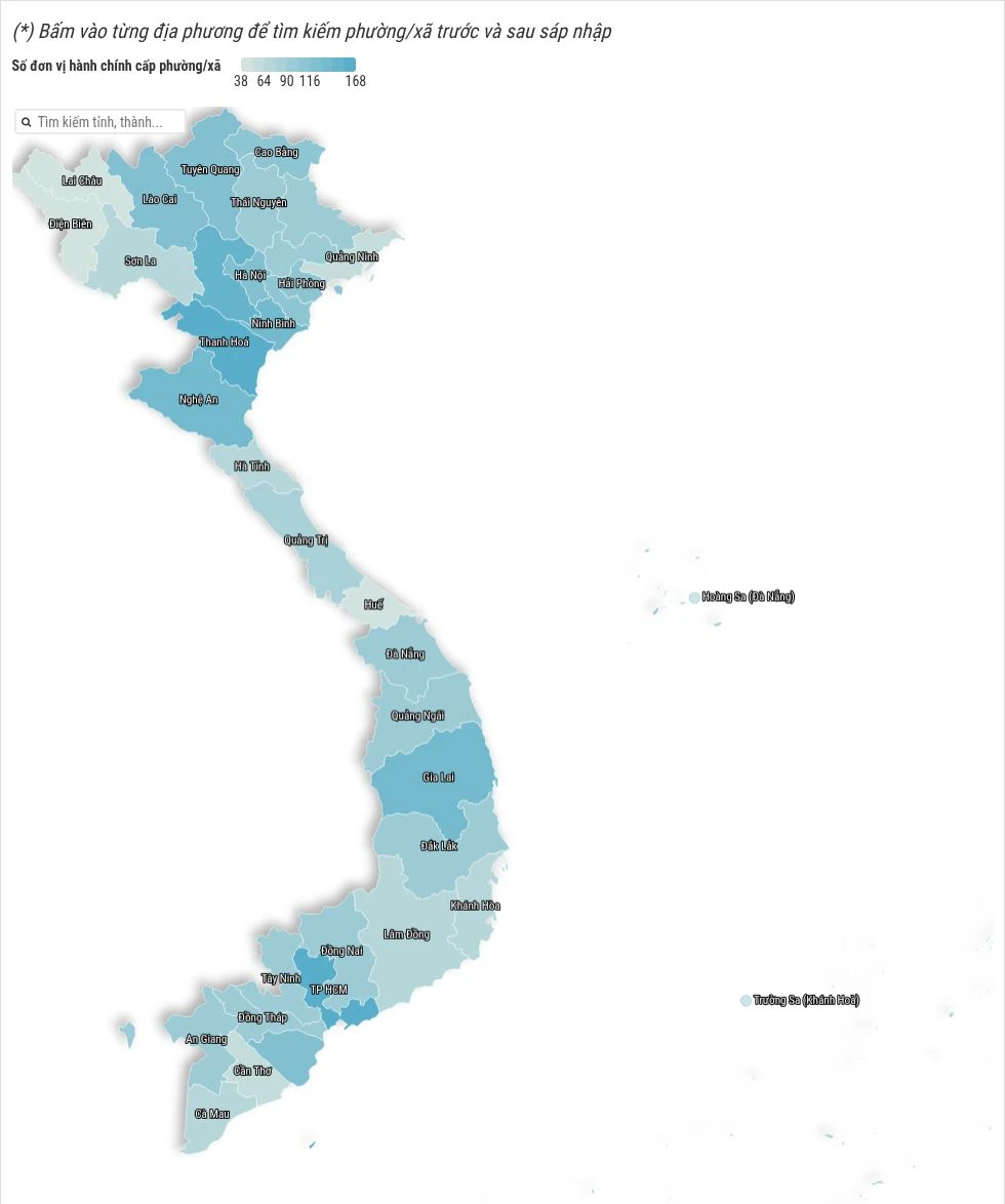 Tra cứu chi tiết 3.321 phường, xã, đặc khu của 34 tỉnh, thành phố sau sắp xếp