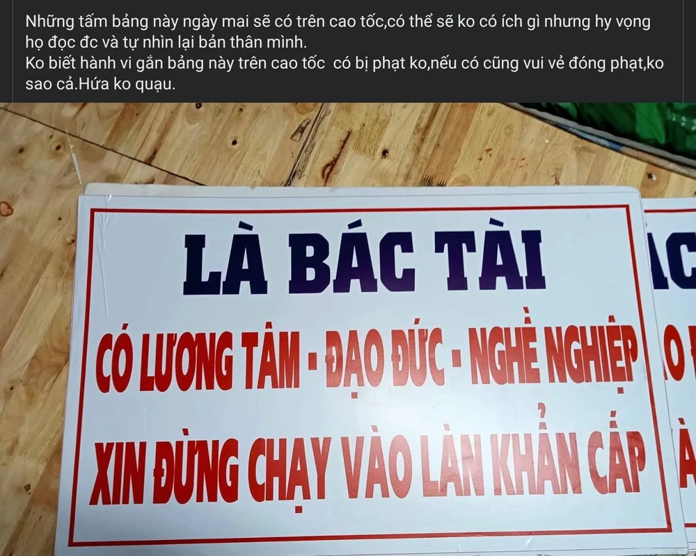 Các "bác tài" kêu gọi nhau lái xe văn minh và có đạo đức. Ảnh: MXH