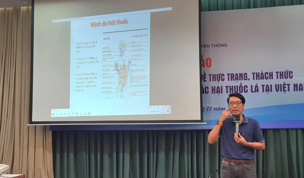 Ths Đào Thế Sơn, Trường Đại học Thương Mại cũng kiến nghị nhiều giải pháp tại hội thảo. Ảnh: TN