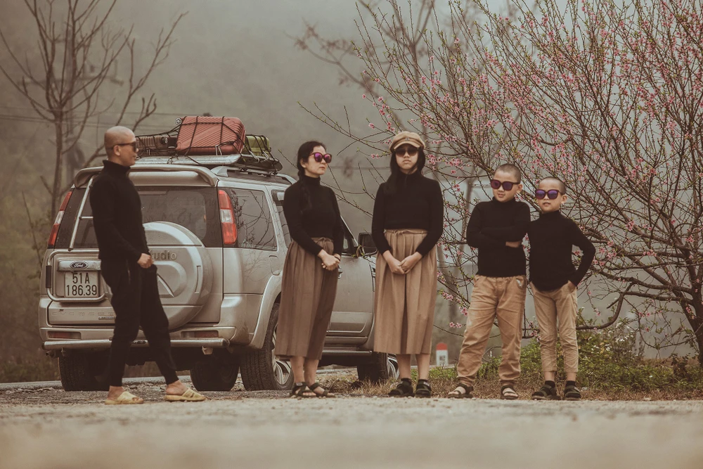 Bức hình của gia đình anh Thịnh "rất xuân".