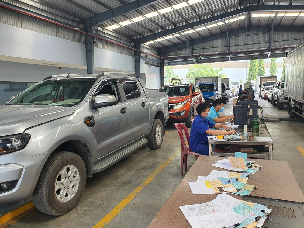 Các kiểm định viên đang tất bật với công việc. Ảnh: THY NHUNG