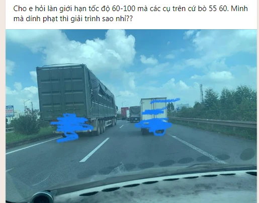 Một thành viên đặt câu hỏi về tốc độ trên cao tốc và xử phạt nguội.