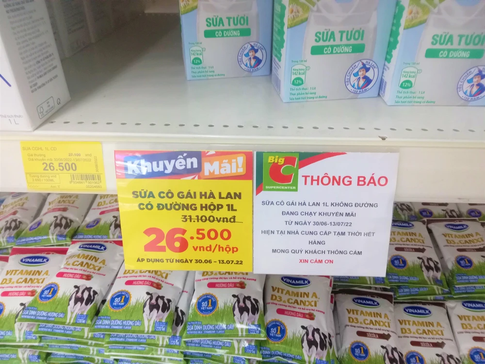 Nhà cung cấp tạm thời hết hàng. ẢNH: TÚ UYÊN