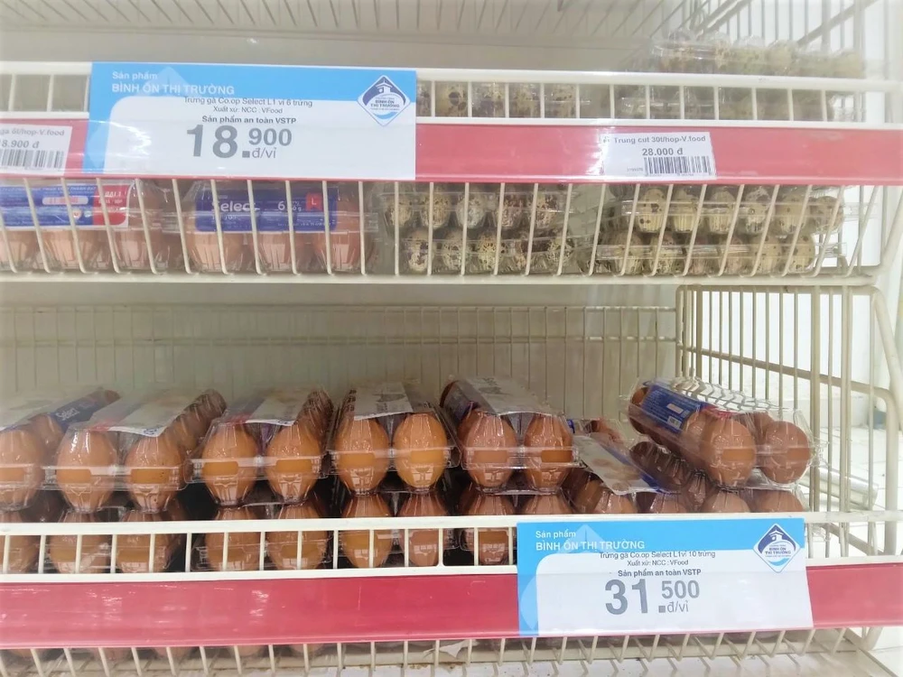 Giá trứng gà, trứng vịt trong chương trình bình ổn thị trường thấp hơn thị trường.