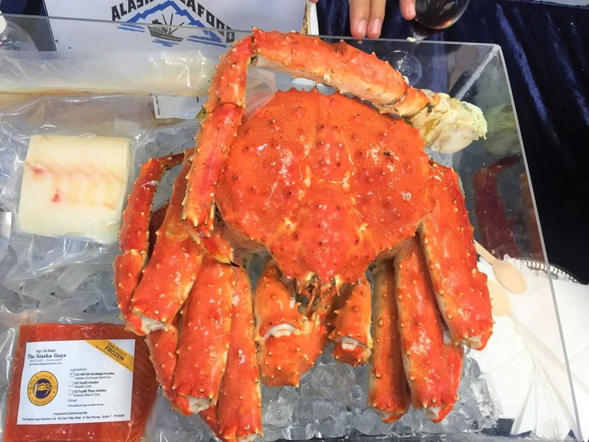 Cua hoàng đế đỏ từ Alaska được đánh bắt tự nhiên. ẢNH tư liệu TÚ UYÊN