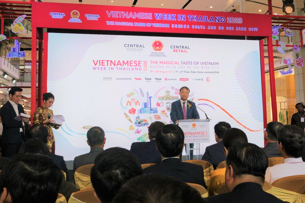 Thứ trưởng Bộ Công Thương Đỗ Thắng Hải phát biểu tại lễ khai mạc. ẢNH: T.TÂN