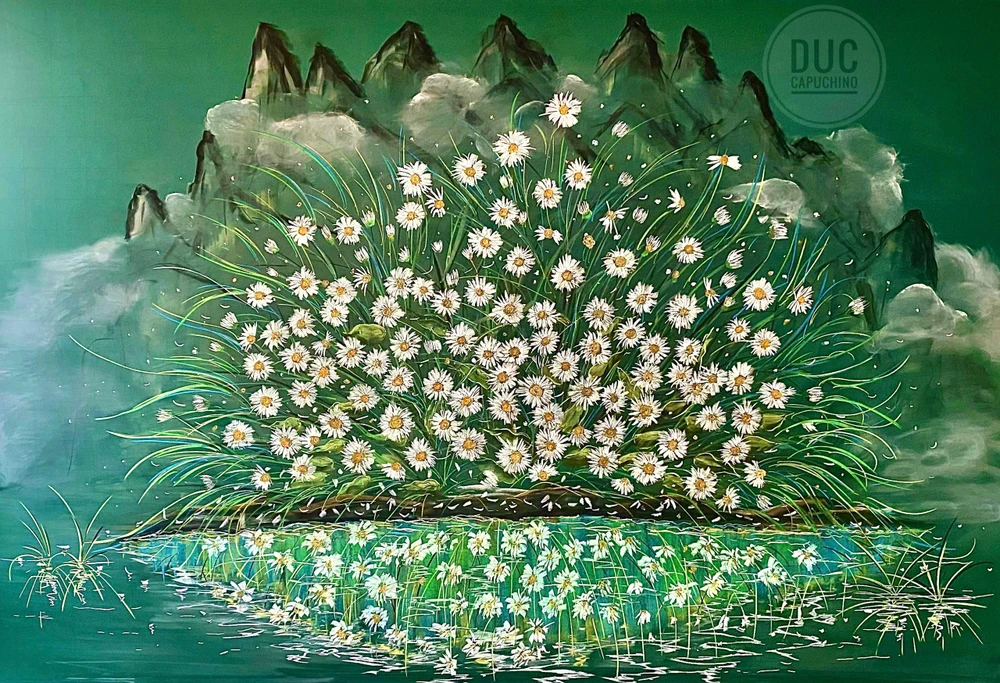 Bài vẽ cúc hoạ mi nở trong sương mai.