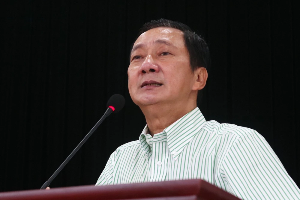 Ông Nguyễn Văn Tính đại diện Sở Lao động-Thương binh và Xã hội phát biểu tại buổi lễ. Ảnh: T.N