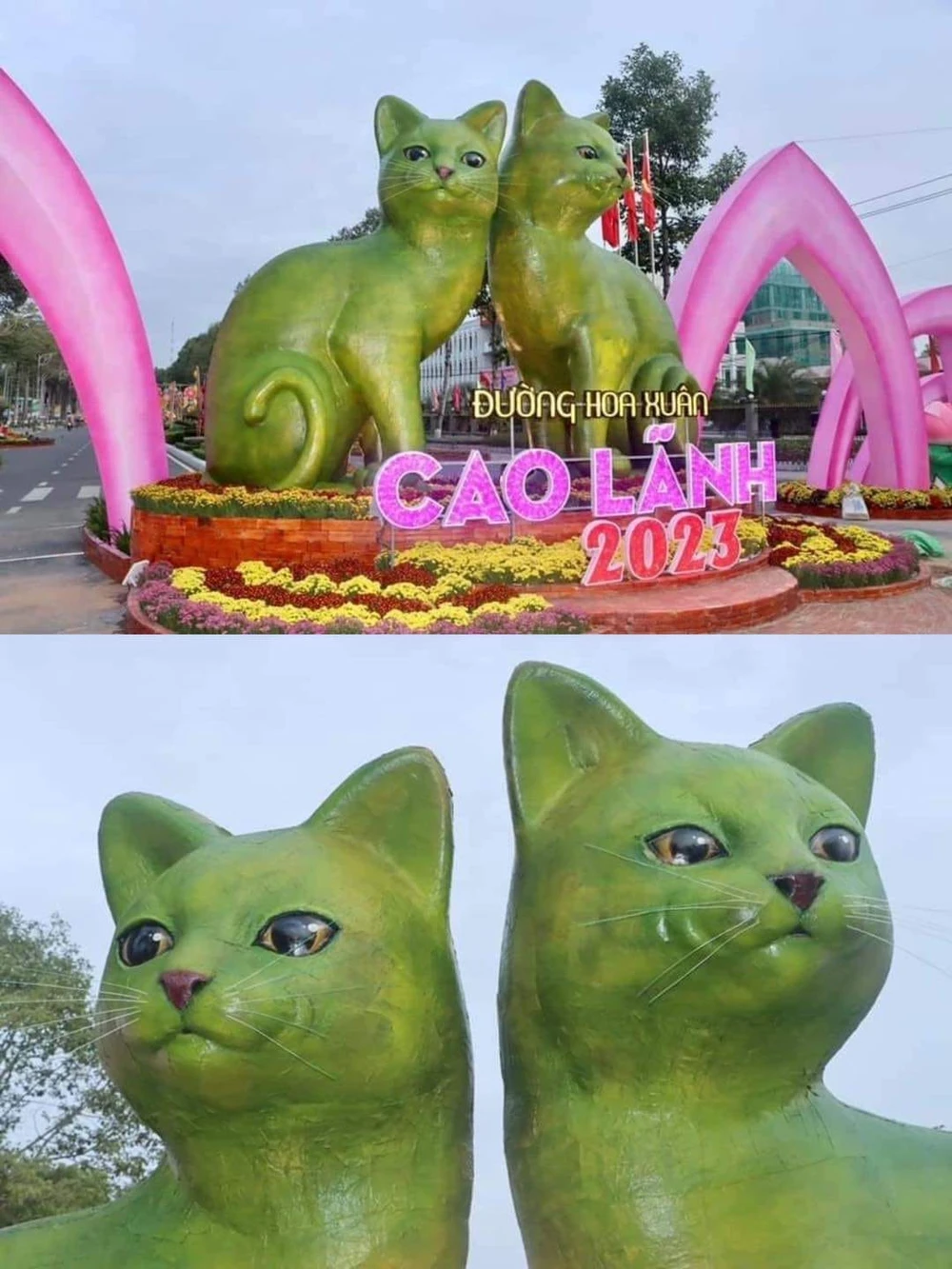 Linh vật mèo tại tỉnh Đồng Tháp.