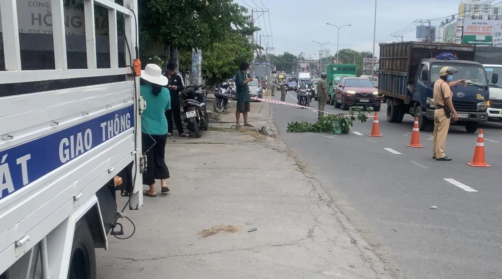 Hiện trường vụ tai nạn tại quốc lộ 1K khiến một người tử vong, Ảnh: TS