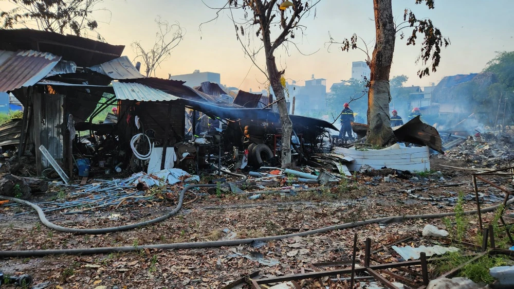 Nhà chứa đồ của người dân tại phường Linh Xuân bị cháy. Ảnh: TS